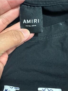 AMIRI Black Logo Tag Cotton Tee